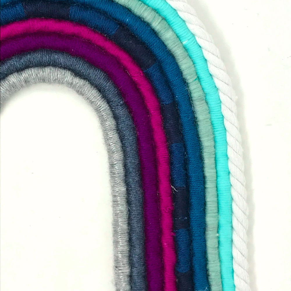 HUGE Rainbow Wall Hanging Art Textile Macrame - Picture 4 of 6